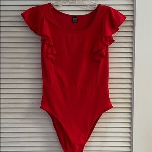 SHEIN Scarlet Ruffle Sleeve Top